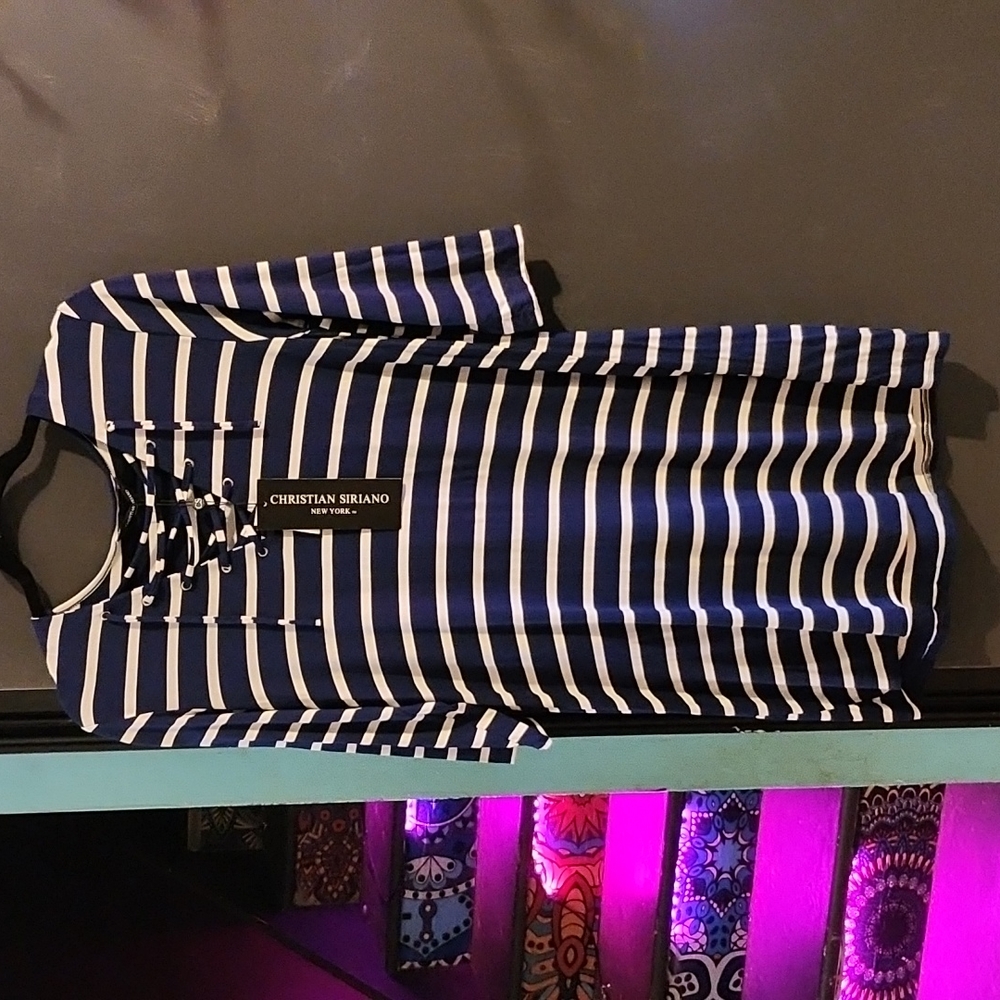Christian Siriano New York XL blue/cream dress